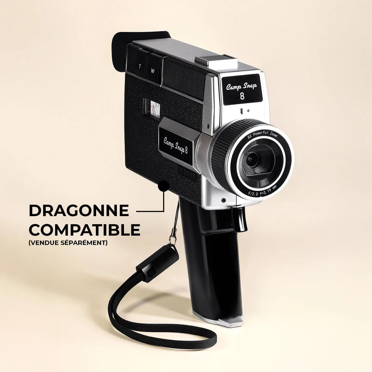 CS-8 digital camera 2.7K video recorder Youtube screenless 8x zoom 5 movie filters SD card USB C battery
