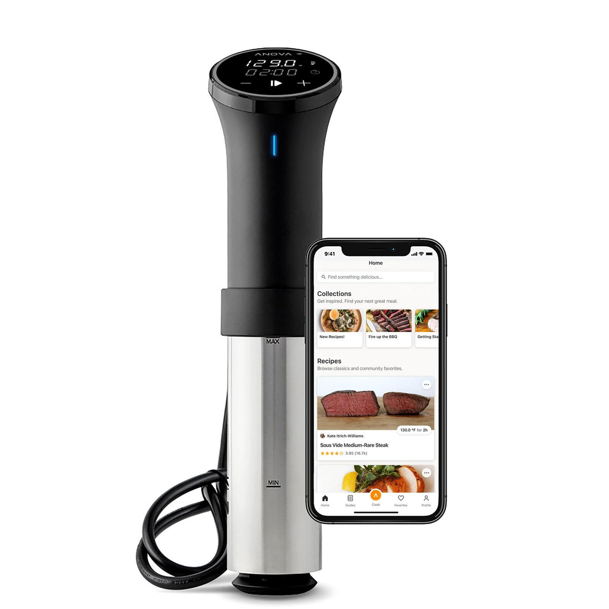 Sous vide precision cooker 3.0 WiFi 1100W stainless steel immersion circulator for home kitchen