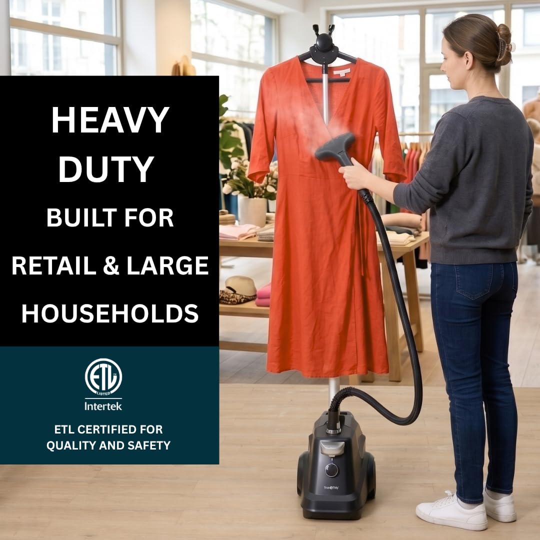 Commercial Standing Garment Steamer, 1800W, 3L Tank, 90 Minute Steam