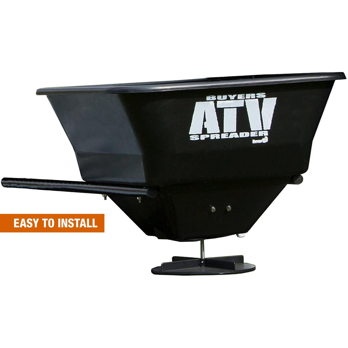 ATVS100 100 lb ATV rear rack mount broadcast spreader for efficient seed and fertilizer spreading