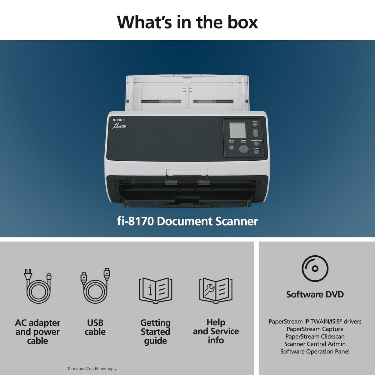 fi-8170 Professional High Speed Color Duplex Document Scanner with Auto Document Feeder for Office