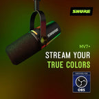 MV7+ USB C XLR Podcast Dynamic Microphone Black for Streaming Recording Broadcasting and Studio