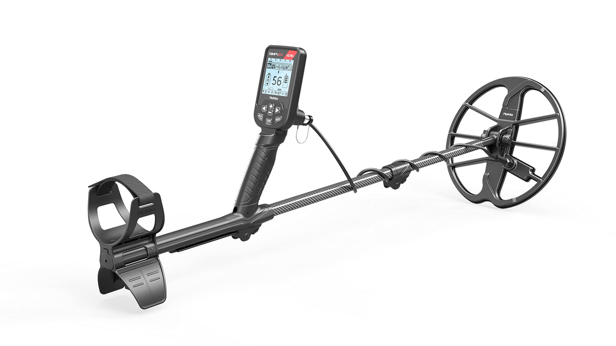 Simplex Ultra Waterproof Metal Detector with Carbon Fiber Shaft and 11 inch Search Coil for Treasure Hunting