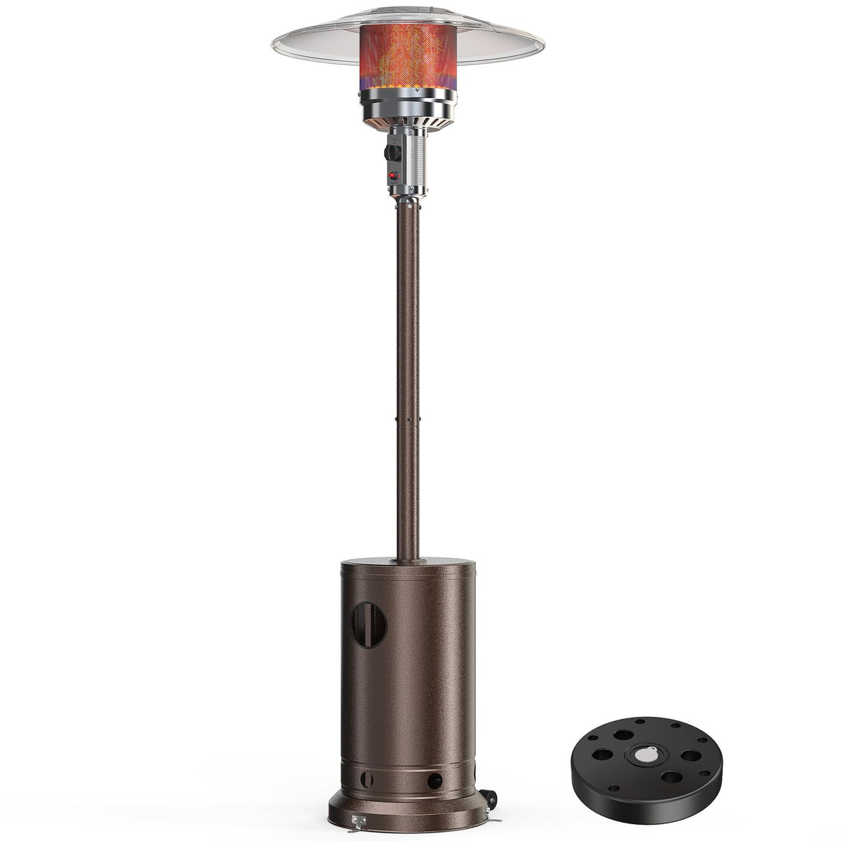 48000 BTU Outdoor Patio Propane Heater with Sandbox Wheels Portable Heating for Garden Backyard Deck