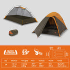Grand Mesa 2P and 4P Backpacking Tent 3 Season Camping Thru Hiking Aluminum Pole Single Door Vestibule