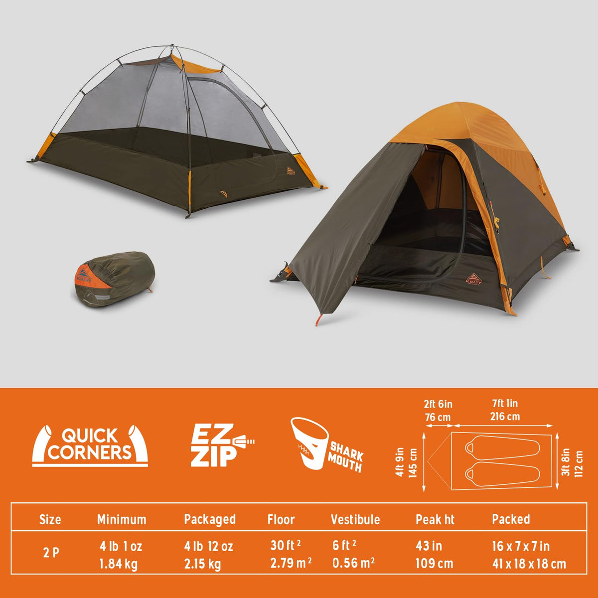 Grand Mesa 2P and 4P Backpacking Tent 3 Season Camping Thru Hiking Aluminum Pole Single Door Vestibule