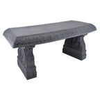 Fiberclay Outdoor Garden Bench BE02 Patio Seating for Front Porch Park Furniture Decor Gray Weather Resistant