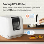 Countertop portable dishwasher 6L built in water tank 7 programs UV hygiene auto door open for apartments RVs