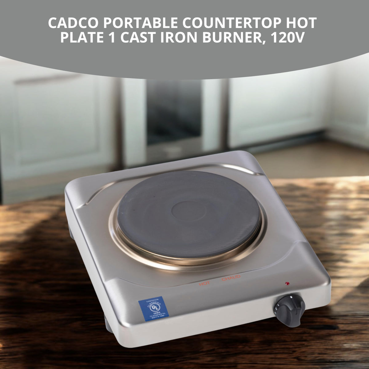 KR-S2 Portable Electric Hot Plate 1500W Cast Iron Single Burner Compact Countertop Electric Cooker