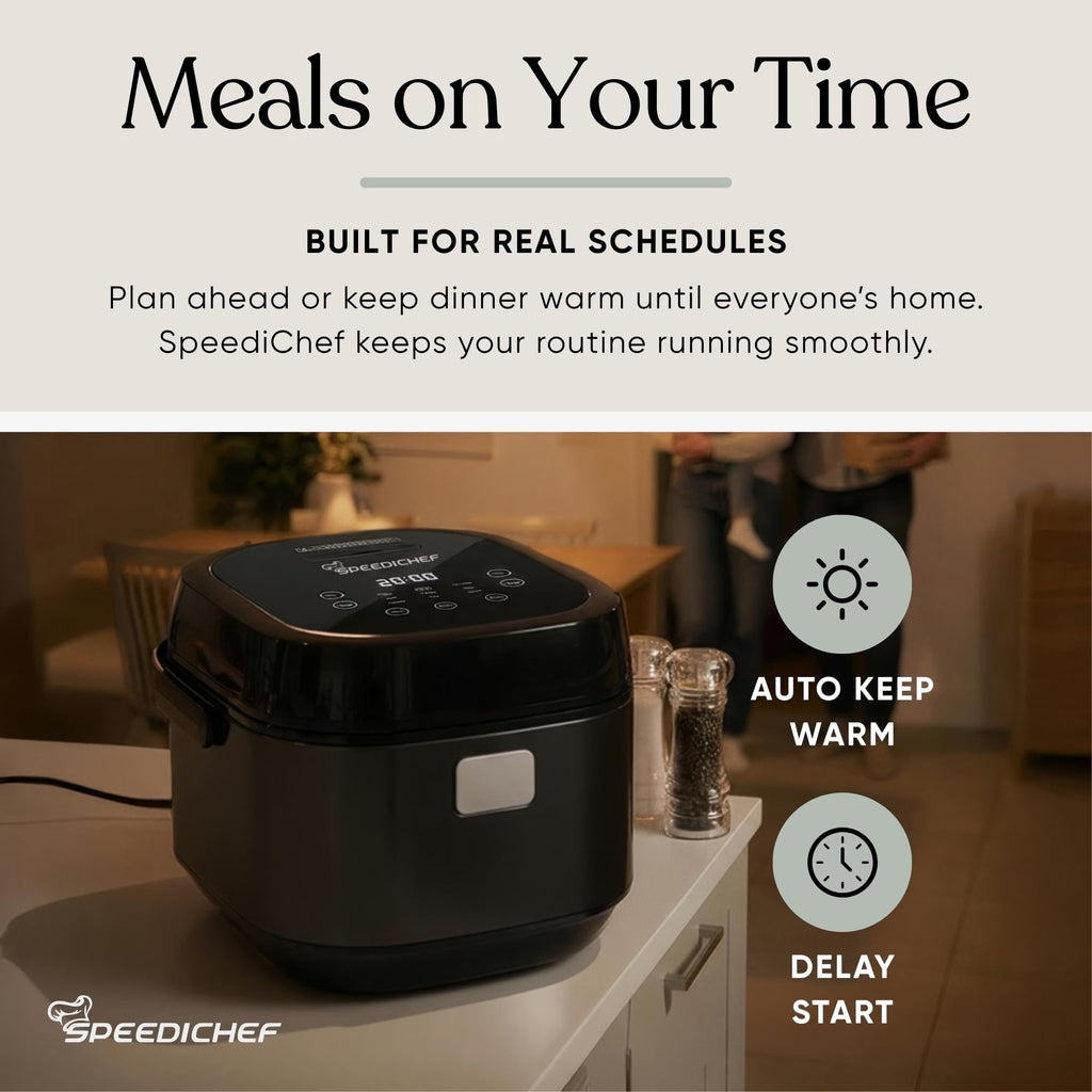 10 Cup Cooked Low Sugar Rice Cooker and Steamer Black Healthy Cooking Appliance for Home Kitchen