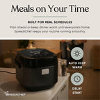 10 Cup Cooked Low Sugar Rice Cooker and Steamer Black Healthy Cooking Appliance for Home Kitchen