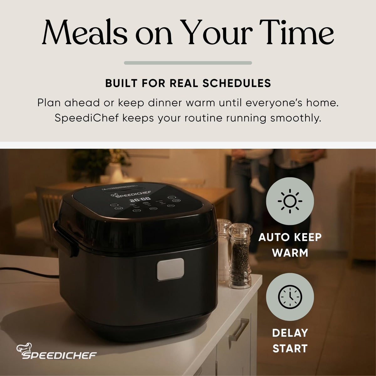 10 Cup Cooked Low Sugar Rice Cooker and Steamer Black Healthy Cooking Appliance for Home Kitchen