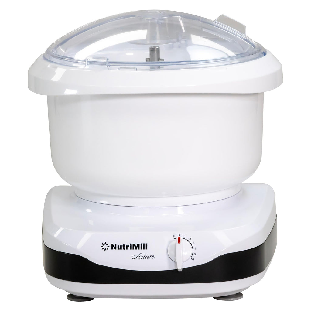 Artiste Kitchen Electric Stand Mixer 500 Watt 6.5 Quart Bowl with Dough Hook and Wire Whips Black Trim