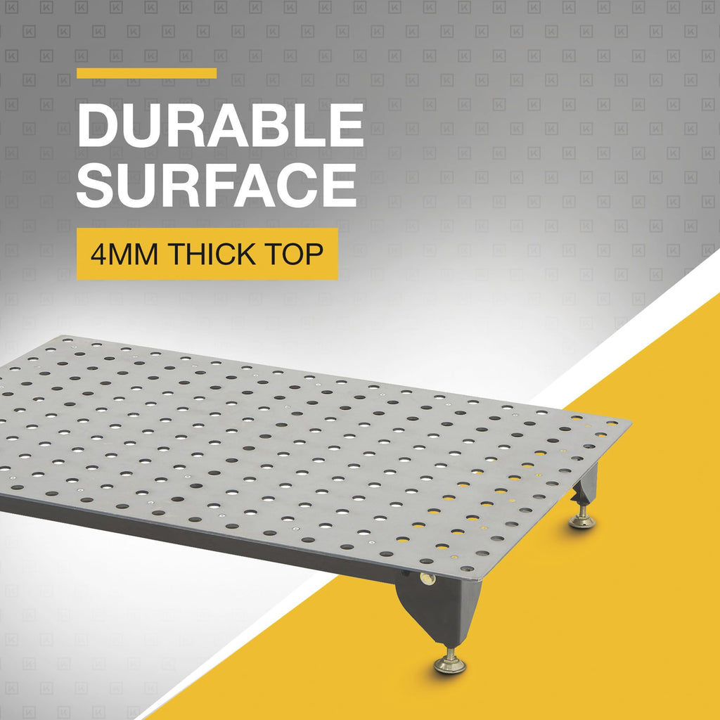 Steel welding table with 24 piece fit up tool kit 600 lb capacity heavy duty workbench for workshop