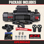 13500 lb Recovery Winch Synthetic Rope 2 Wireless Remotes IP68 Waterproof 12V for SUV Panther Series 3S