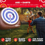 Bull Hawker Giant Axe Darts 15 Plus Games Axe Throwing Backyard Game with Air Pump Outdoor Adults Family Party