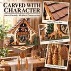 Traditional Handmade Wooden Cuckoo Clock With Quartz Wall Clock Movement Family Gift Home Decor