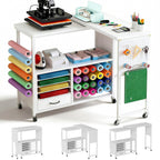 360 Craft Cart 26 Vinyl Storage and Pegboards Rolling Organizer Compatible with Heat Press and Cutting Machine