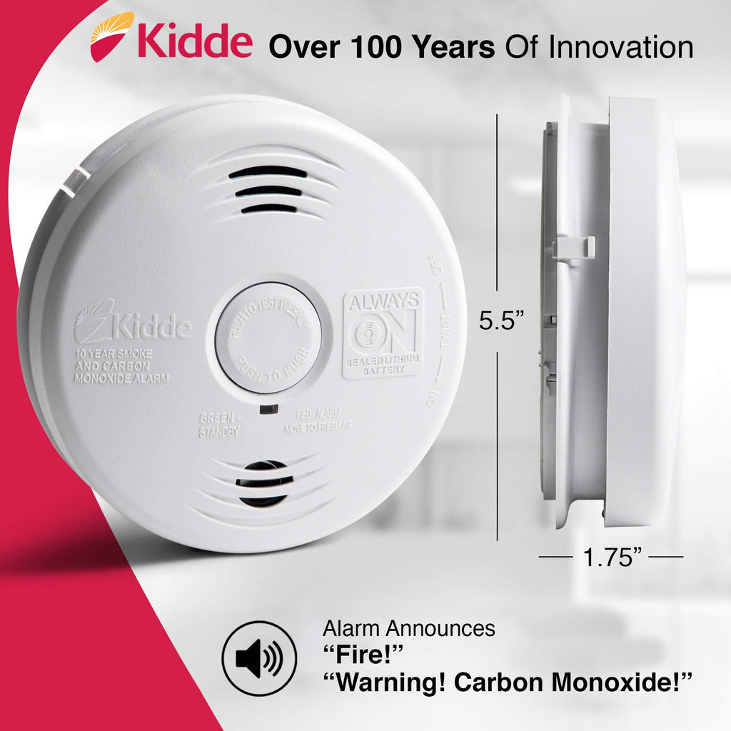 Smoke and CO Detector Alarm Voice Warning Hardwired 10 Year Lithium Battery Backup Interconnectable i12010SCO