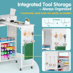 360 Craft Cart 26 Vinyl Storage and Pegboards Rolling Organizer Compatible with Heat Press and Cutting Machine