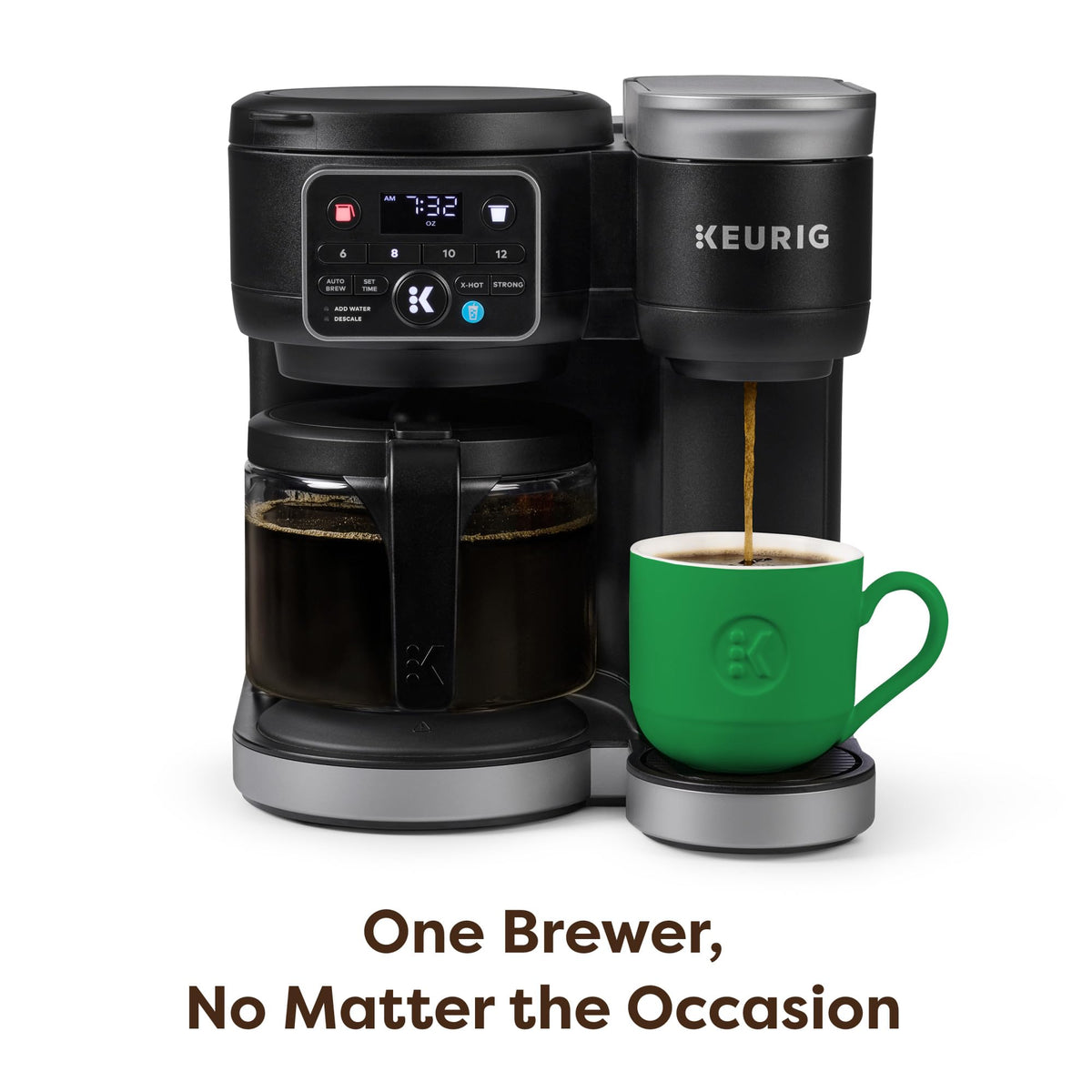 Single Serve and Carafe Coffee Maker for Hot and Iced Drinks, 72 Oz Reservoir