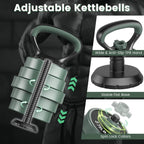 Adjustable dumbbell set 4 in 1 with connector 92 lbs 47 lbs dumbbells barbells kettlebells push up stands
