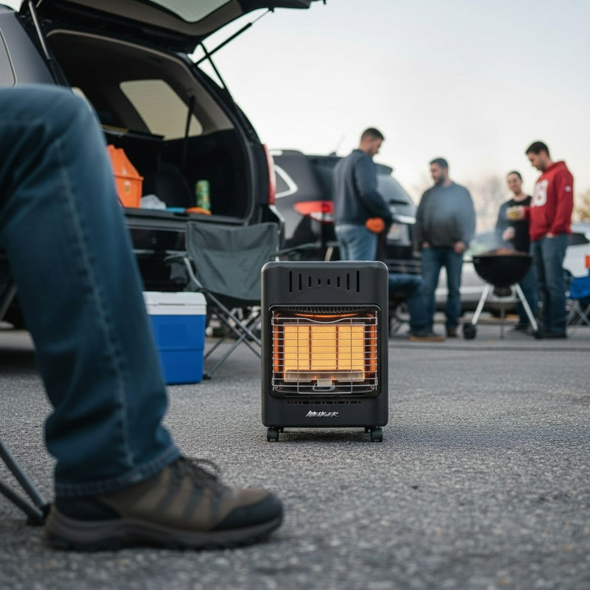 Portable Outdoor Propane Cabinet Heater 18000 BTU Radiant Gas Heater Tip Over and ODS Safety Shut Off 22BF-A00