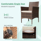 Patio furniture 4 pieces conversation set brown and beige outdoor sofa set for garden backyard