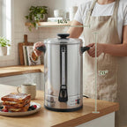 100 Cup Commercial Coffee Urn and Hot Water Boiler Dual Wall Large Capacity for Catering and Events