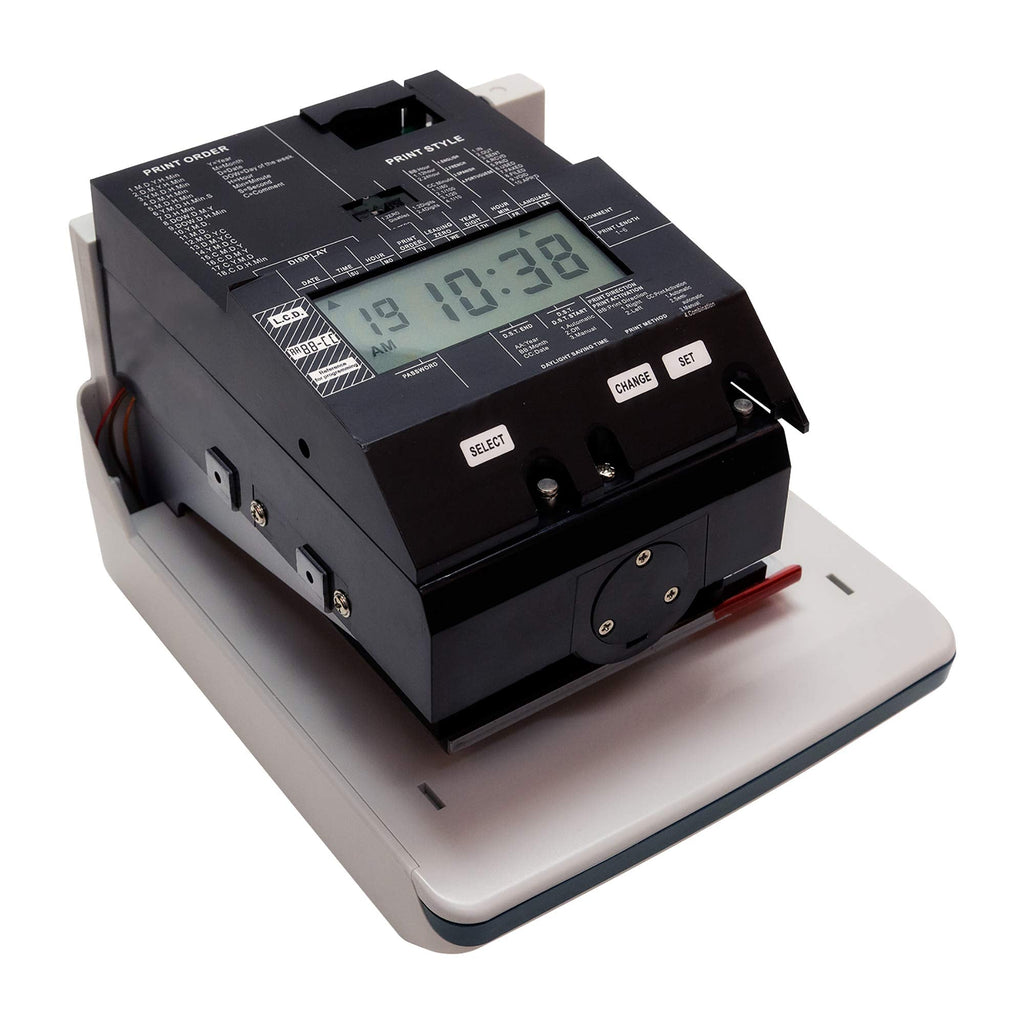 CR1000 Digital Time Clock Date Stamp Small Business Employee Time Tracking System 50 Time Cards Ribbon Keys