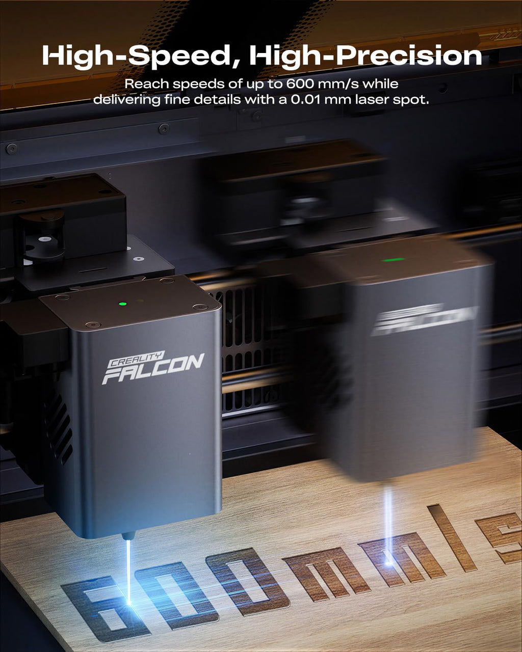 Falcon A1 10W Laser Engraver 80W Enclosed 600mm/s HD Camera Auto Pos Smart Recognition Wood Metal Class 1