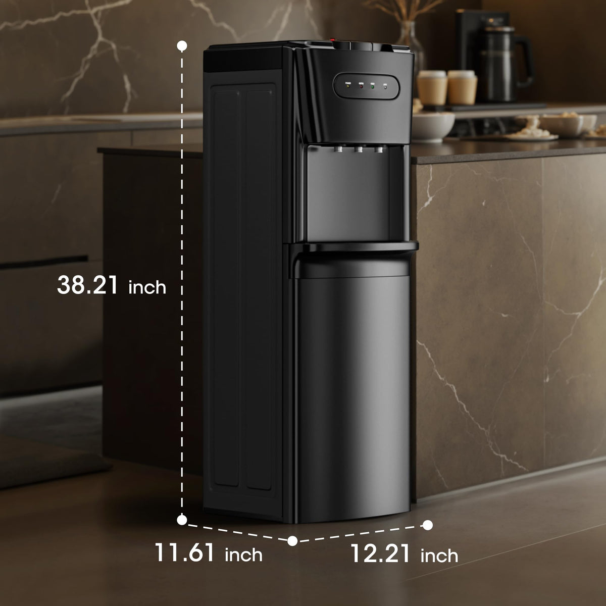 Bottom Loading Water Cooler Dispenser Charcoal Black for Home Office Kitchen and Dorm Room