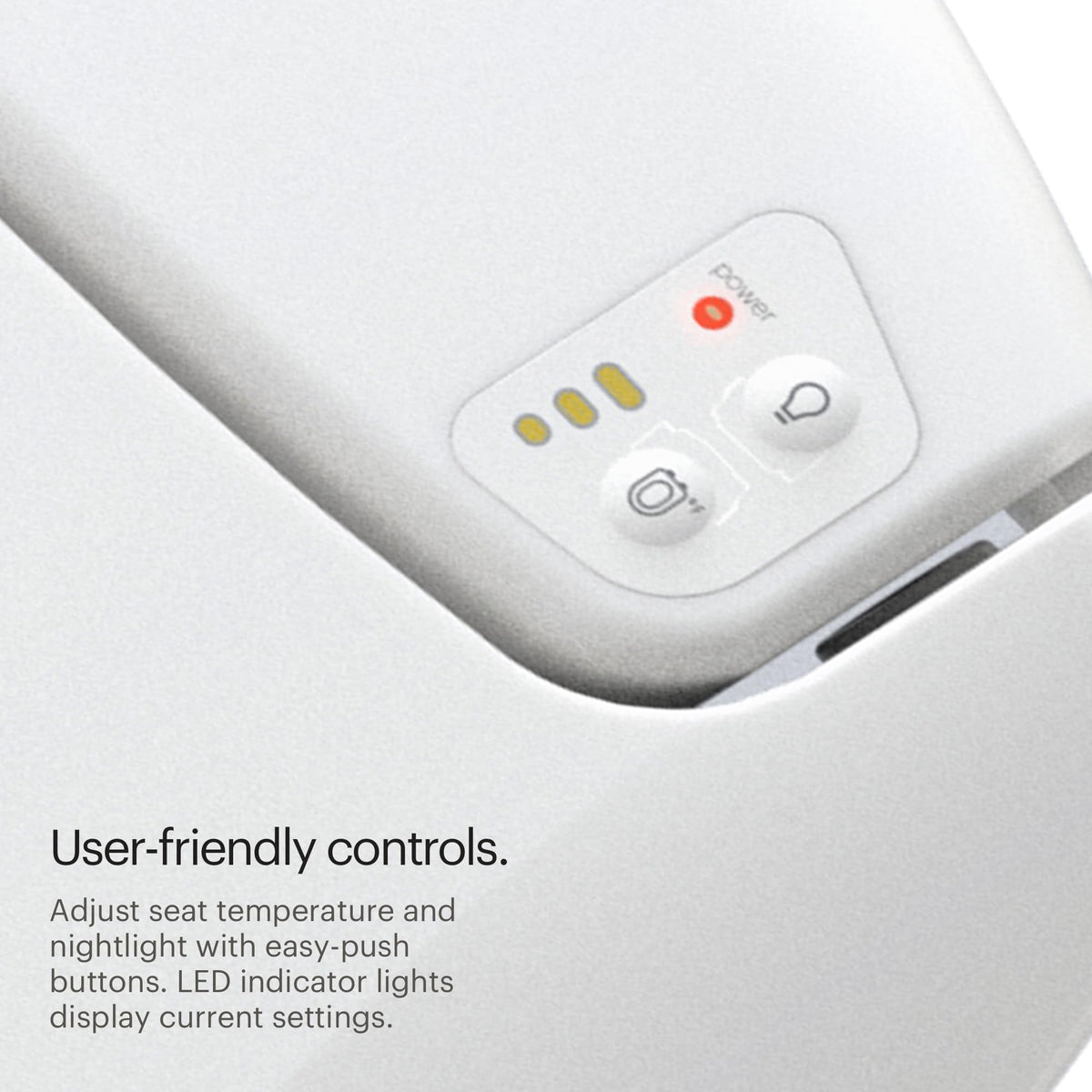 L60EW LumaWarm Heated Nightlight Elongated Toilet Seat White Warm Heated Seat for Bathroom