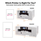 SG500 Sublimation Printer with 31 mL Inks and Paper Bundle Complete Starter Kit for High Quality Printing
