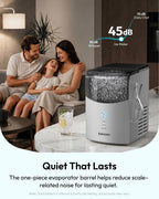 2026 Upgraded Countertop Nugget Ice Maker 35lbs Sonic Crushed Ice Machine for Home Kitchen