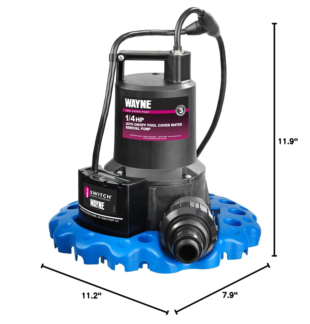 WAPC250 Reinforced Thermoplastic Pool Cover Pump Heavy Duty Submersible Water Removal Pump for Pool Covers