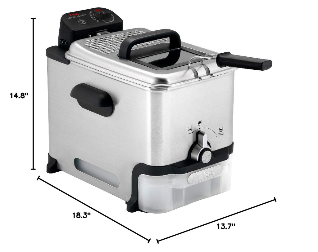 Deep Fryer with Basket 3.5L 1700W Oil Filtration Temperature Control Easy Clean Home Kitchen