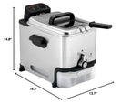 Deep Fryer with Basket 3.5L 1700W Oil Filtration Temperature Control Easy Clean Home Kitchen