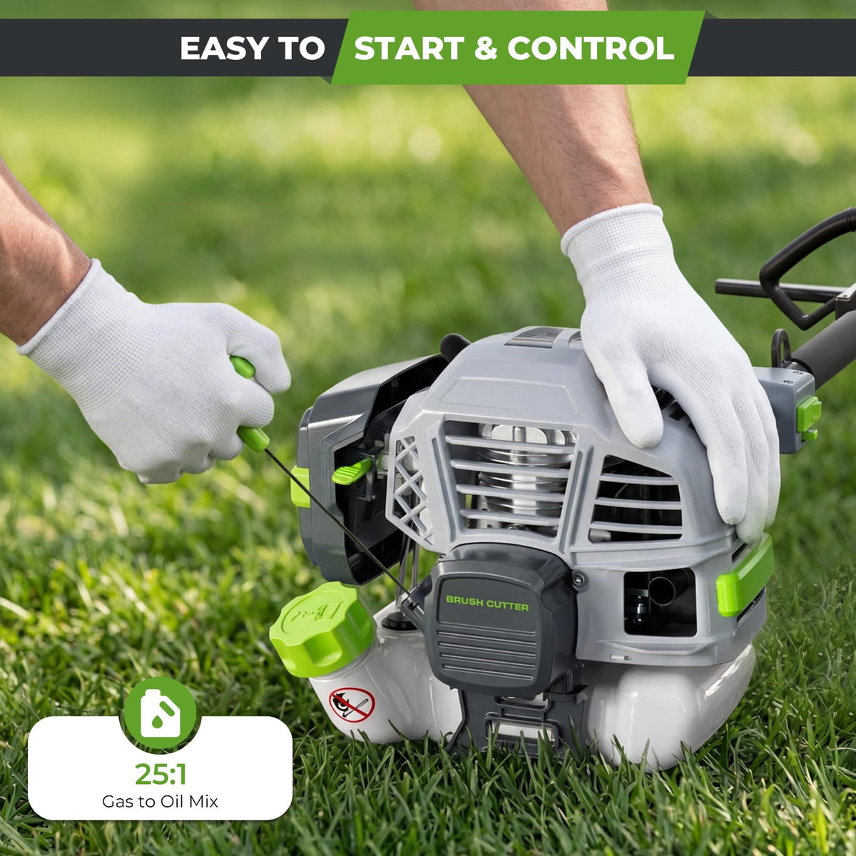 36CC 3 in 1 Gas Powered Weed Trimmer and String Trimmer with Brush Cutter and 3 and 40 Tooth Blades