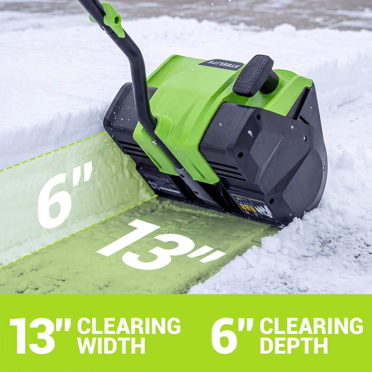 20V cordless electric snow shovel 13 inch with 2x4.0Ah batteries and charger for driveway walkway deck