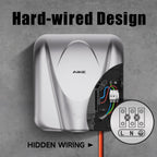 Elephant Power Electric Heavy Duty Hand Dryer for Commercial Bathroom Brushed Stainless Steel Model AK2812