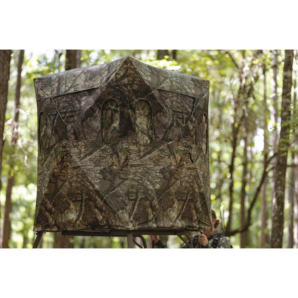 6 Foot Tripod Hunting Tower Blind 2 Man Elevated Stand Hunting Gear Equipment Accessories 4 by 4