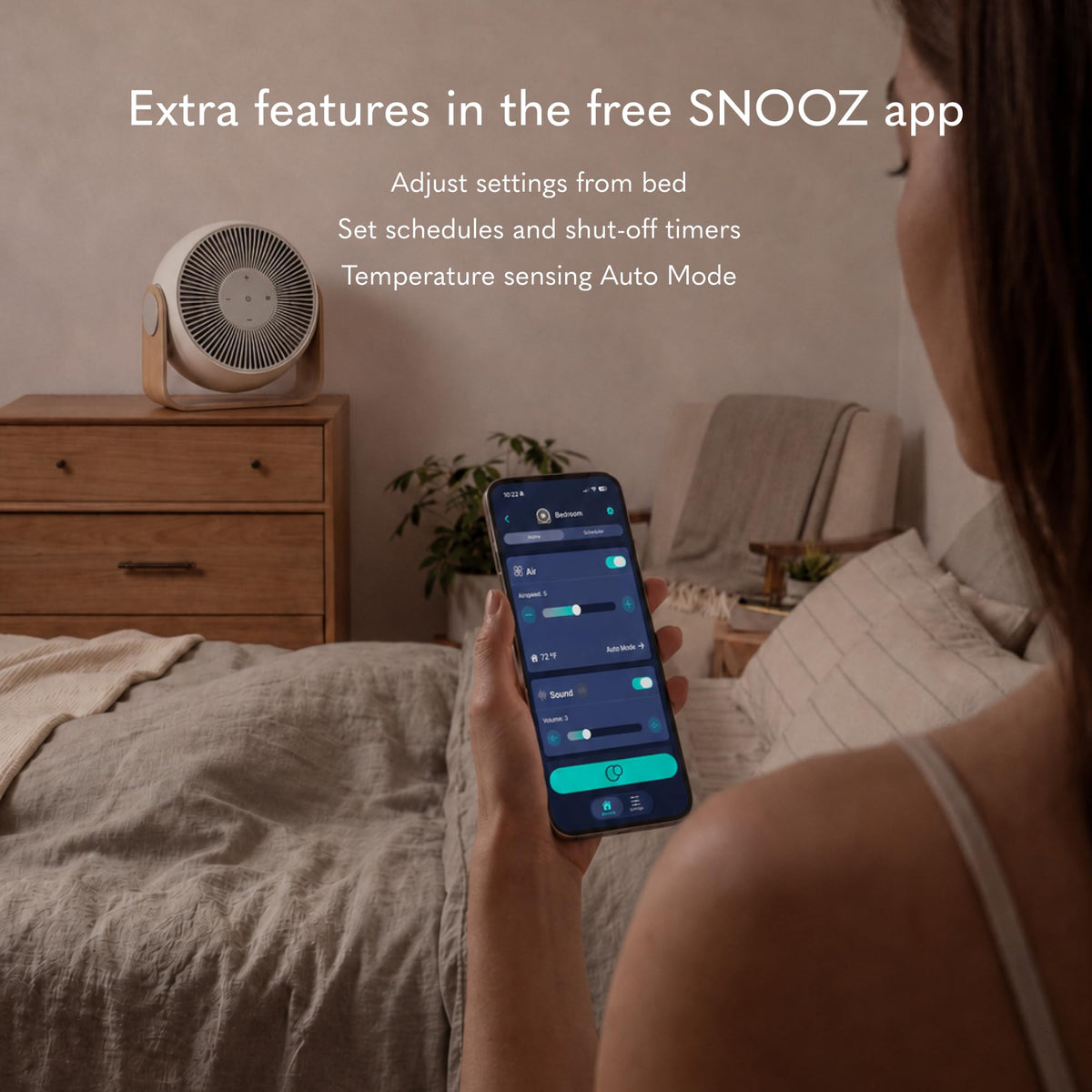 Smart Cooling Fan with White Noise for Bedroom Sleep