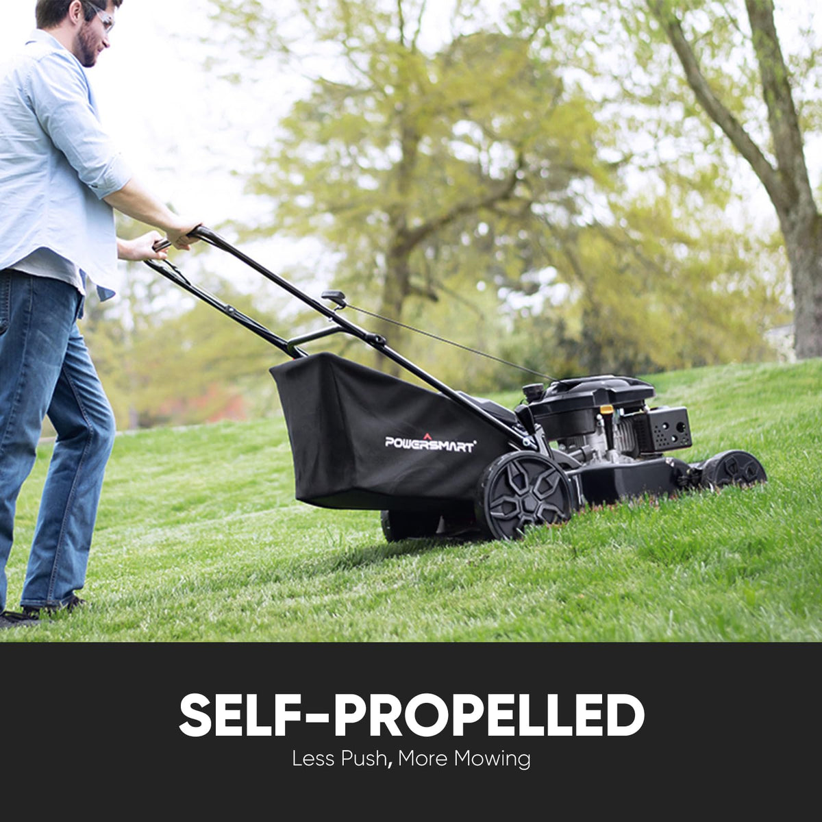 EasyDrive Pro 22 inch 170cc self propelled gas lawn mower walk behind design 22 inch cutting deck