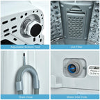 Fully Automatic 2 in 1 Portable Washing Machine 8.8lbs Spinner Combo 1.04 cu.ft 10 Programs Drain Pump
