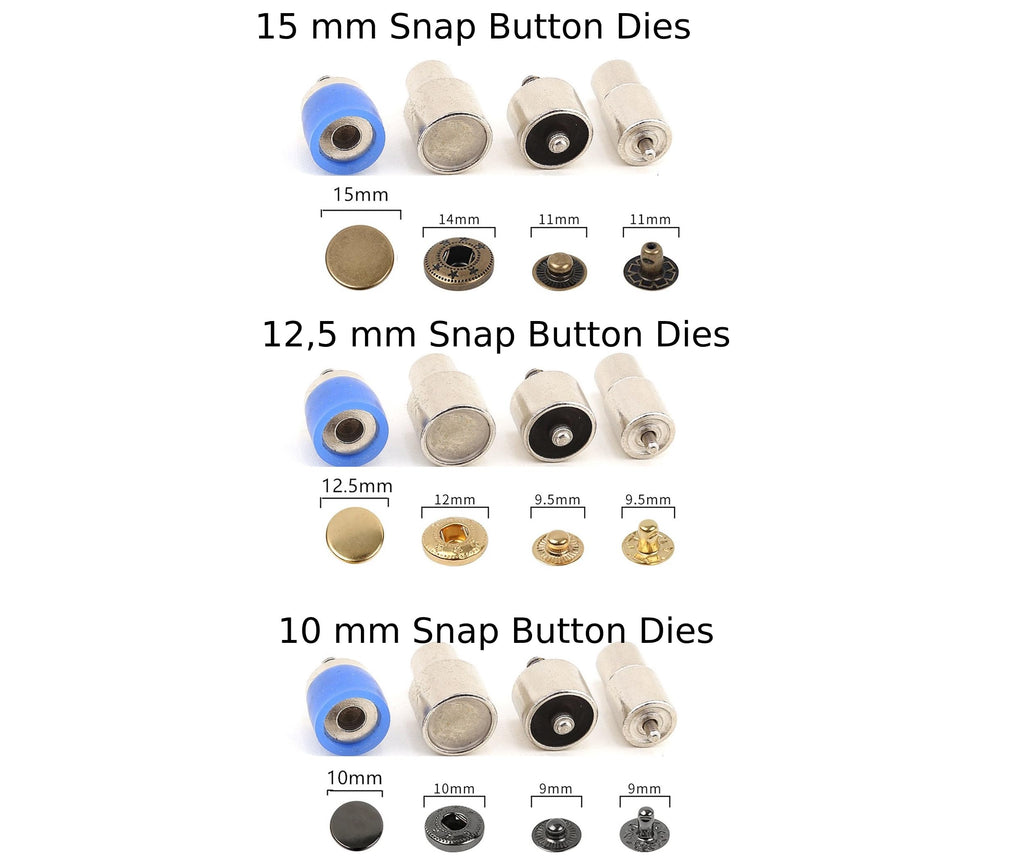 Hand Press Machine with Setting Dies All in One Set for Snap Button Fastener Rivet Eyelet Grommet