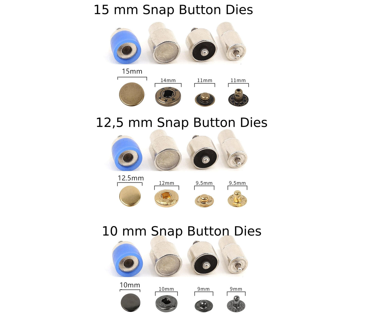 Hand Press Machine with Setting Dies All in One Set for Snap Button Fastener Rivet Eyelet Grommet