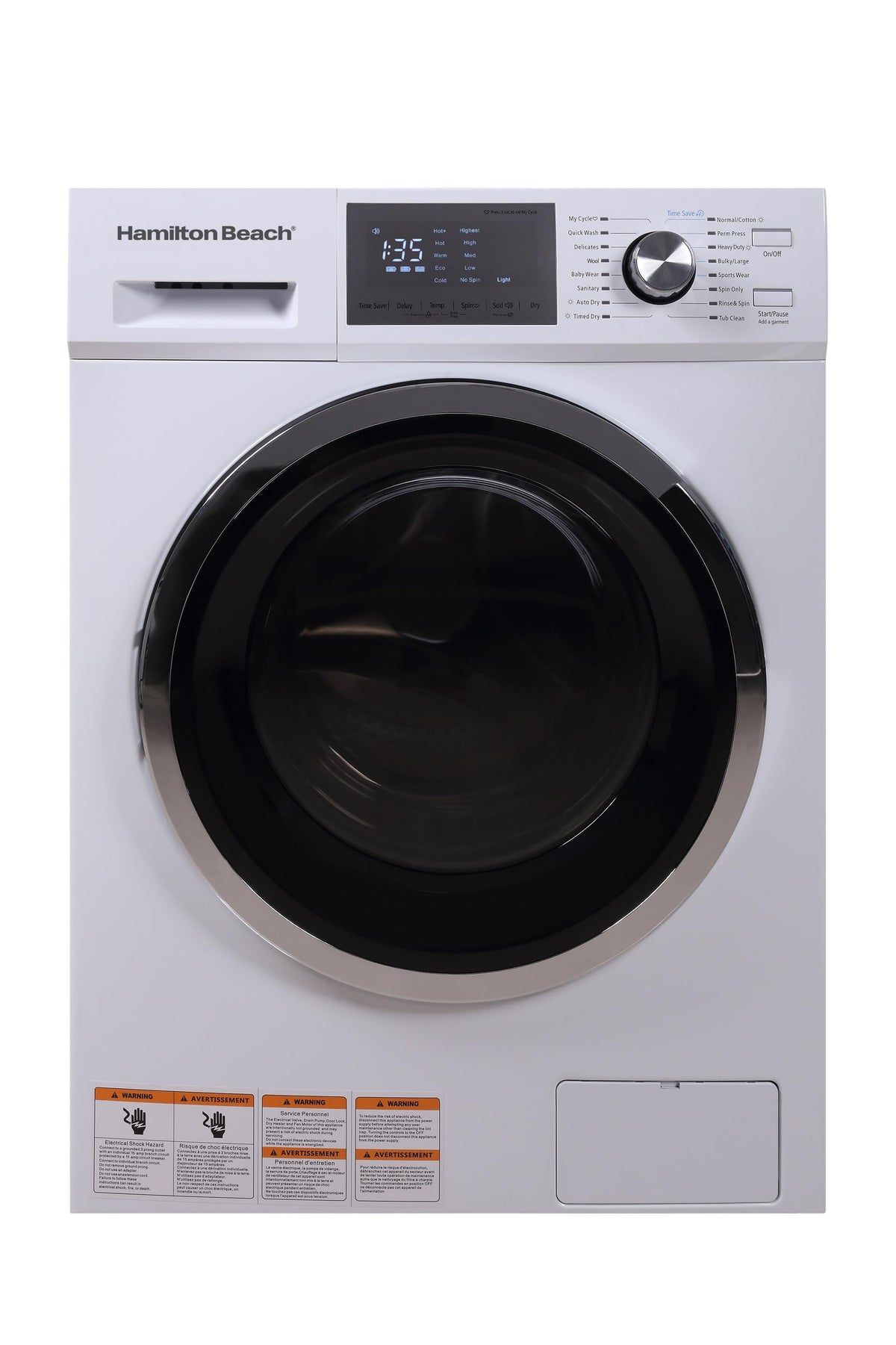 2.65 Cu Ft All In One Apartment Size Washer and Dryer Combo Compact Space Saving Design for Small Spaces