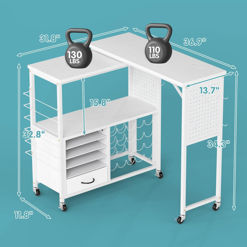 360 Craft Cart 26 Vinyl Storage and Pegboards Rolling Organizer Compatible with Heat Press and Cutting Machine