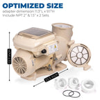 SuperFlow variable speed high flo pool pump inground 230V 1.5 and 2 inch adapter built in timer 2.2 horsepower